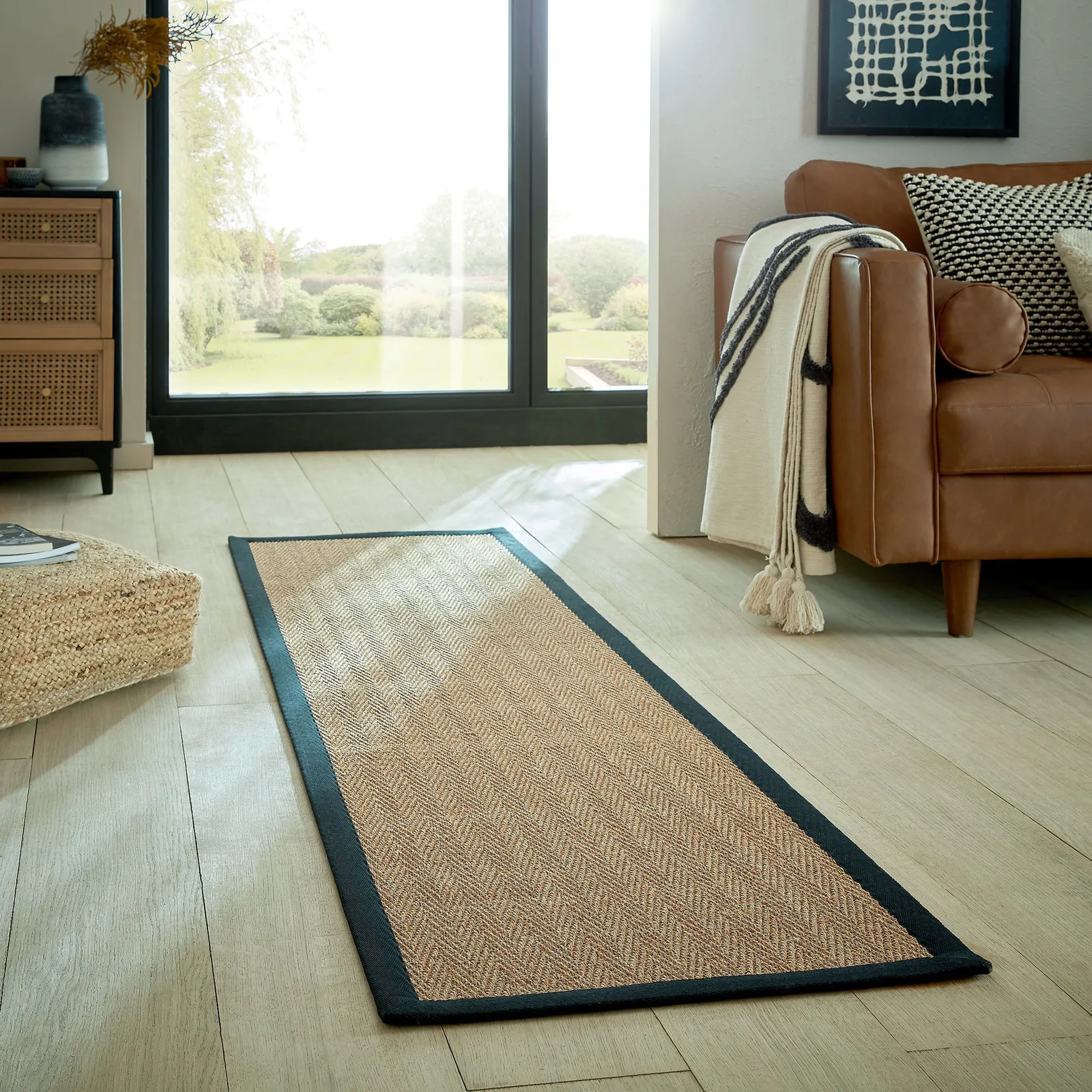 Sisal Border Runner Sisal Border Black