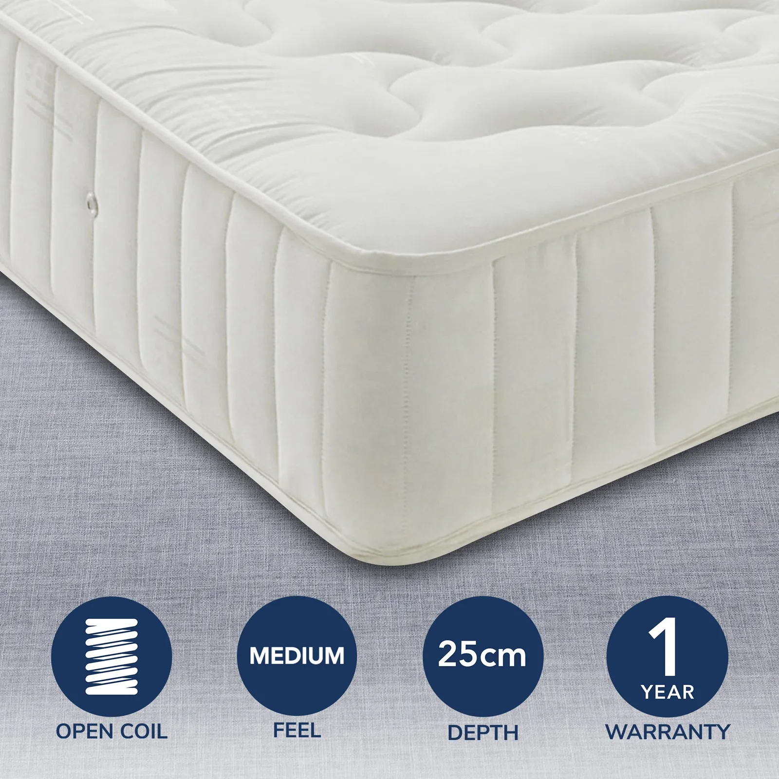 Pine Rest Medium Quilted Mattress White