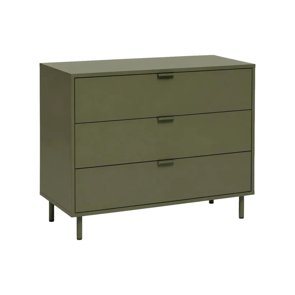 sweeek Chest of 3 drawers wood decor & metal in Khaki 2