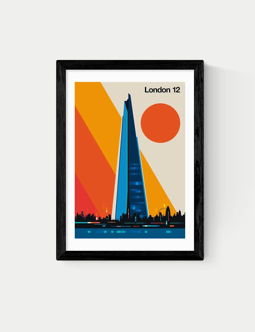 East End Prints London 12 Framed Art Print Black