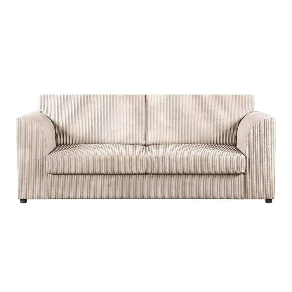 Bliss Furniture Jumbo Cord High Back 3 Seater Sofa Luxury in Cream