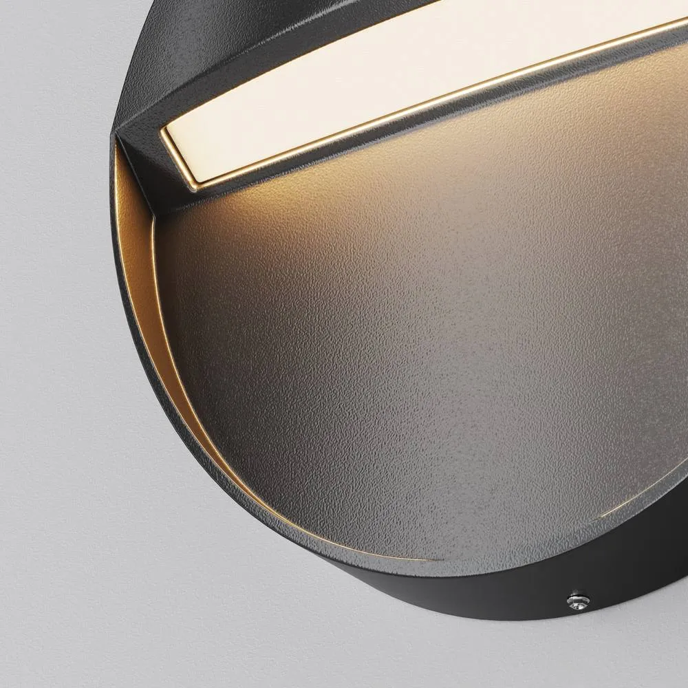 Netlighting Mane Round Outdoor Flush Wall Lamp Black 3000K 100lm IP54 2