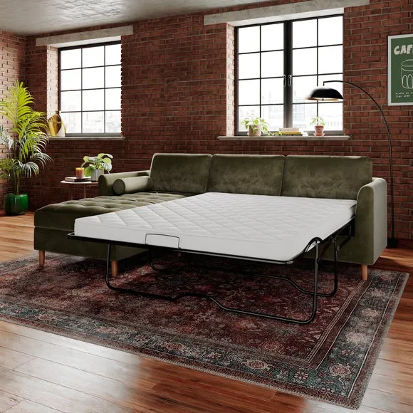 Max Velvet Corner Storage Sofa Bed