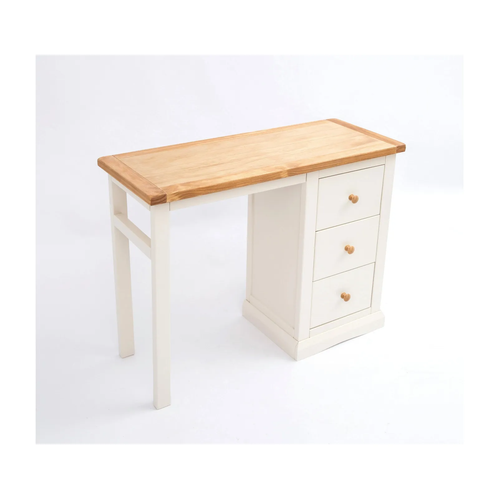 Cabinet Bits Castelli 3 Drawer Desk - Dressing Table Wood Knob in Off-White 3