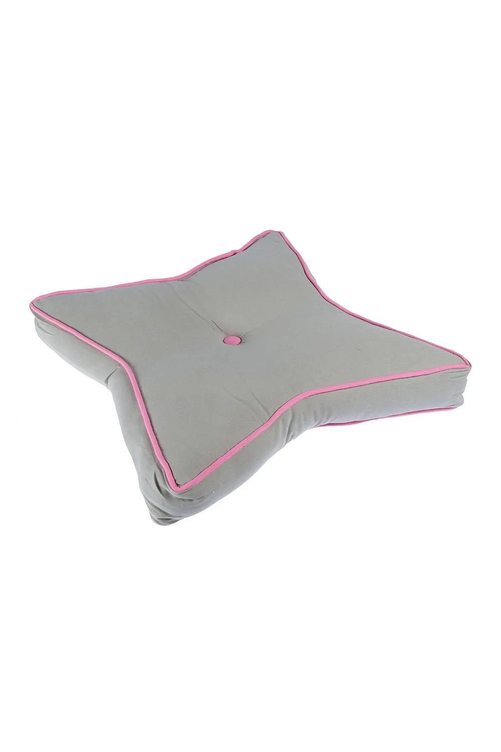 Homescapes Star Floor Cushion Soft Cotton, Comfy & OEKO-TEX® Certified in Mid Grey 3
