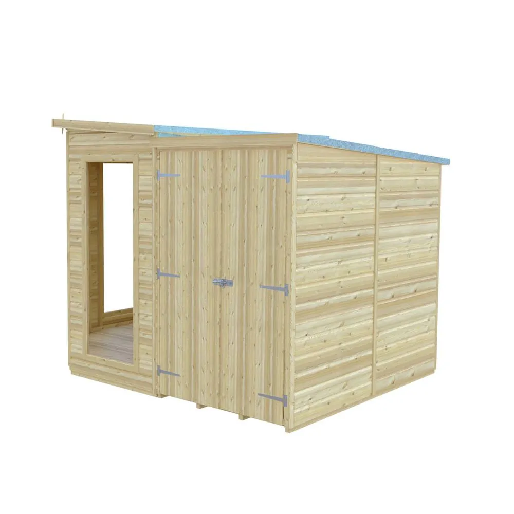 Shires Barclay 7 x 11 Feet with Side Shed - L119 x W205 x H190.3 cm in Natural 4