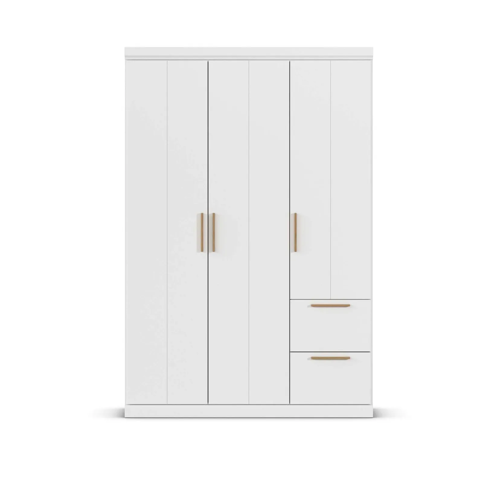 Malham 3 Door Hinged Wardrobe 136X203Cm With Cornice, White Wood | Barker & Stonehouse 3