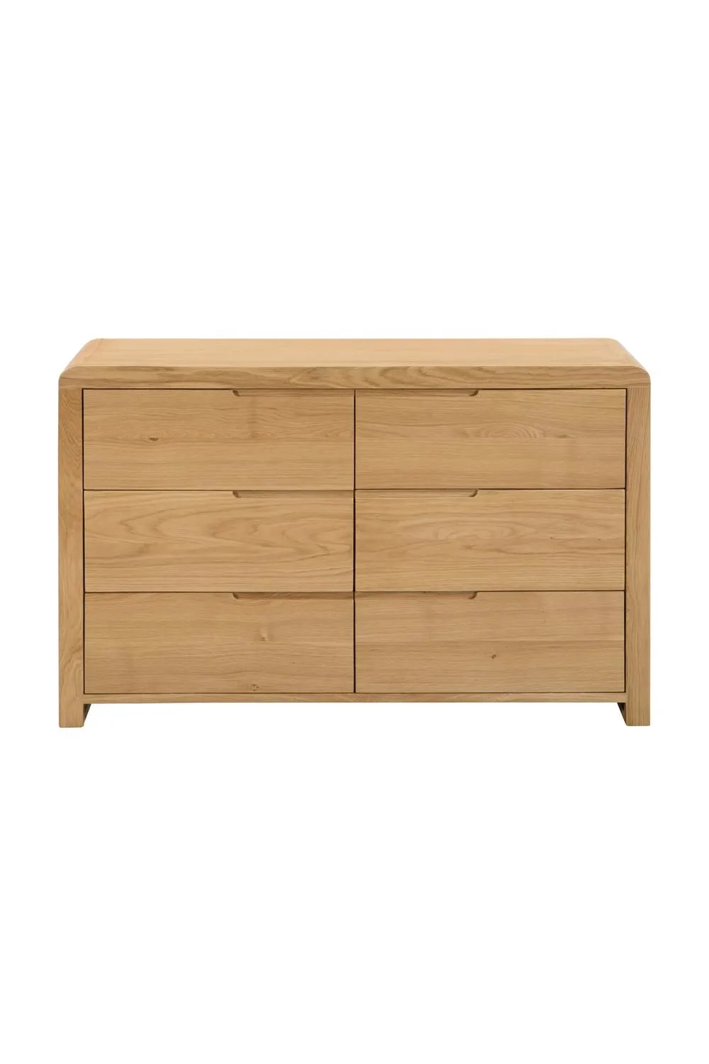 Julian Bowen Curve 6 Drawer Wide Chest in Light Oak 5