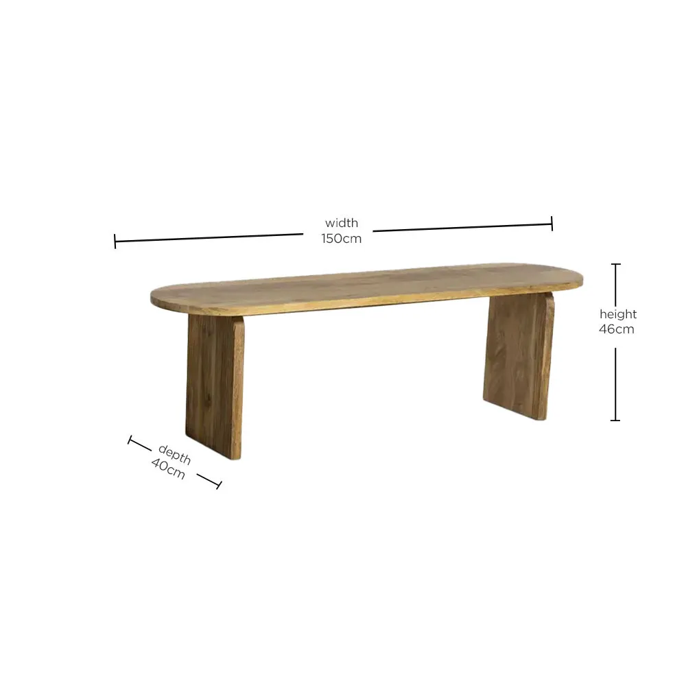 Zuberi Bench 150Cm, Neutral Wood | Barker & Stonehouse 4