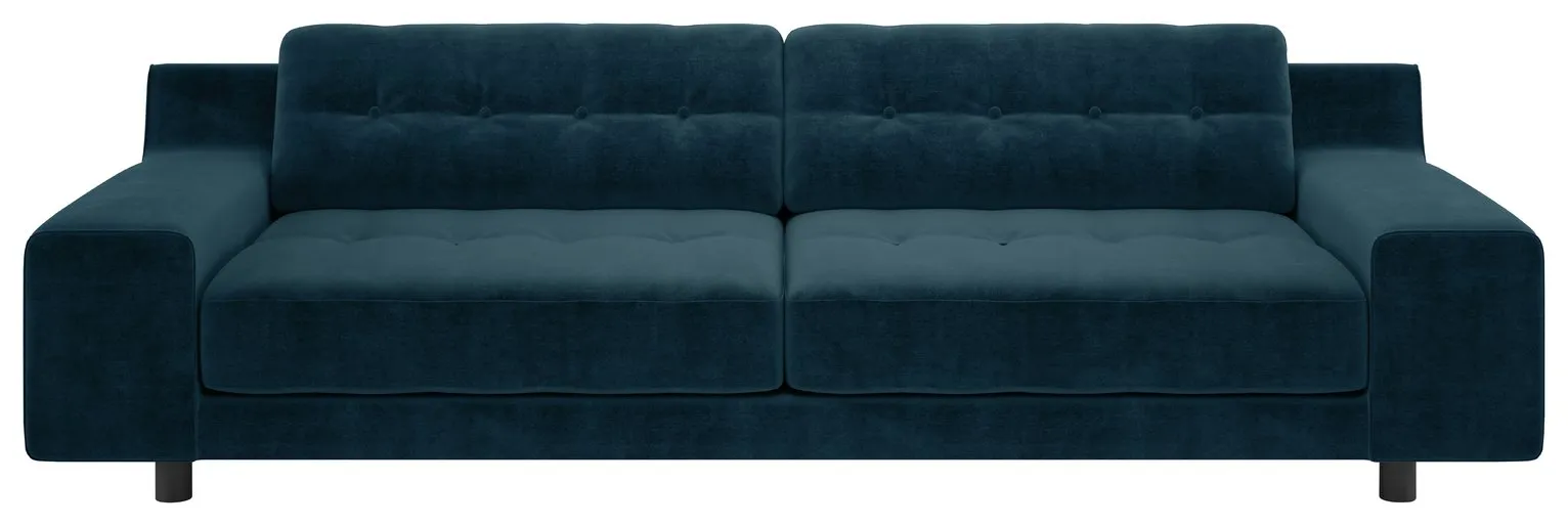 Habitat Hendricks 4 Seater Velvet Sofa - Ink Blue
