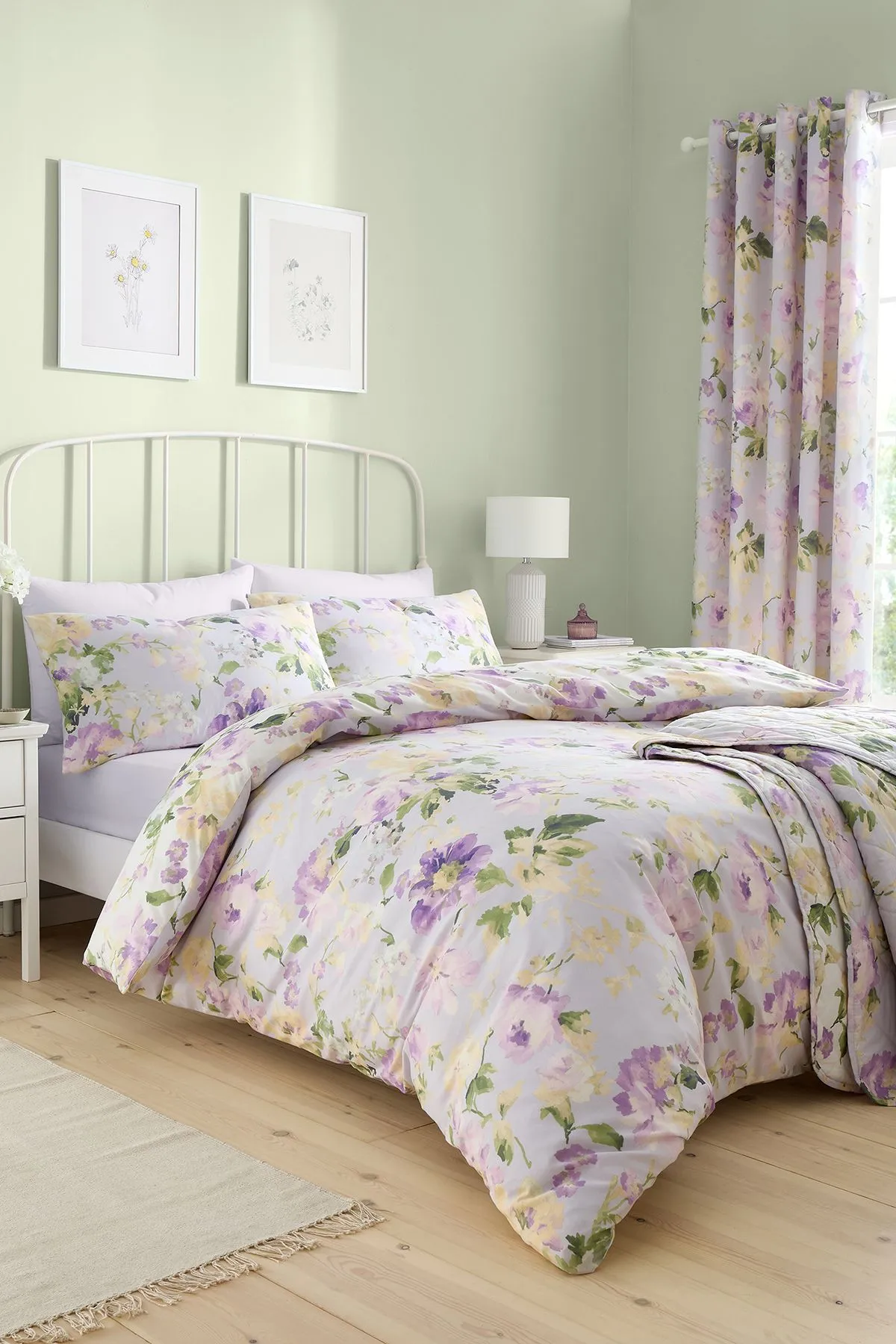 Dreams & Drapes 'Florette' Easy Care Floral Print Duvet Cover Set in Lilac 4