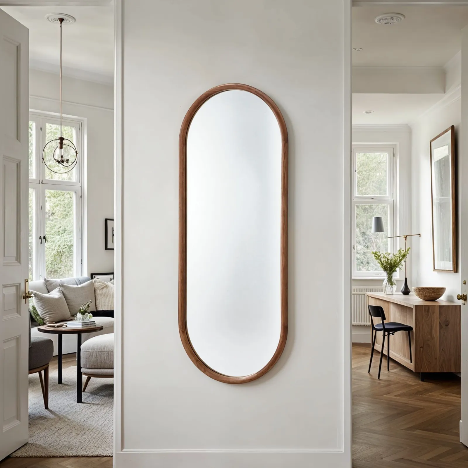 Yearn Mirrors Quebec Walnut Full Length Oval Mirror 3