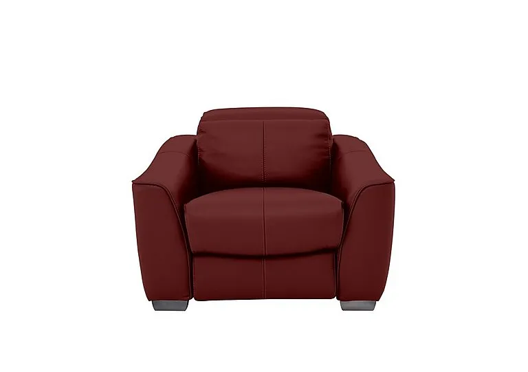 Xavier Leather Armchair - BV Deep Red