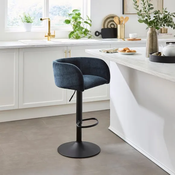 Talullua Height Adjustable Bar Stool, Luxe Chenille 1