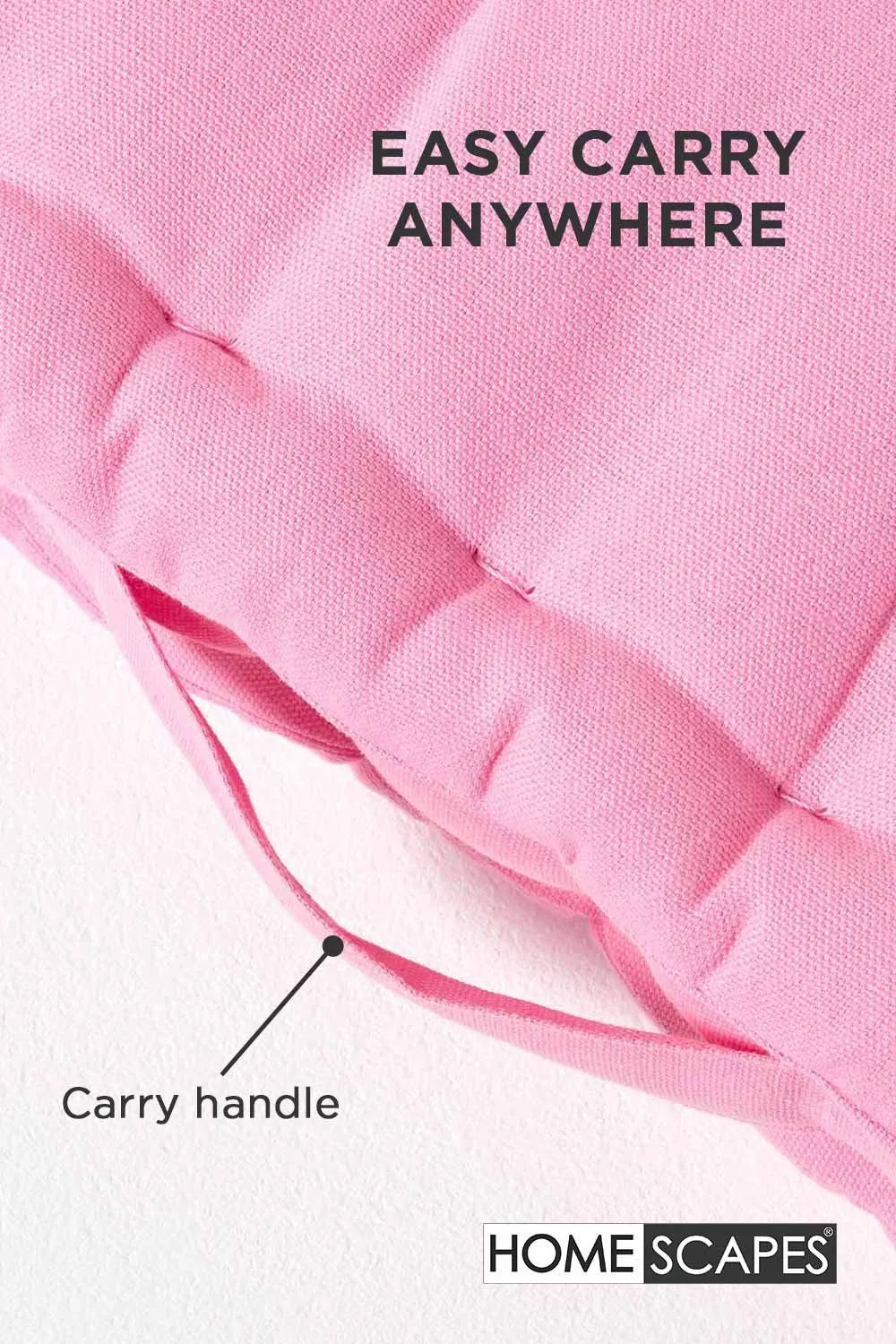 Homescapes Plain Cotton Floor Cushion in Pink 5
