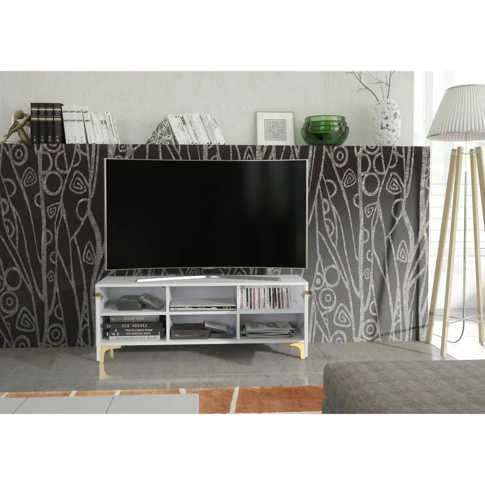 Creative Furniture Tide Crest TV Unit 120cm - White & Gold 5