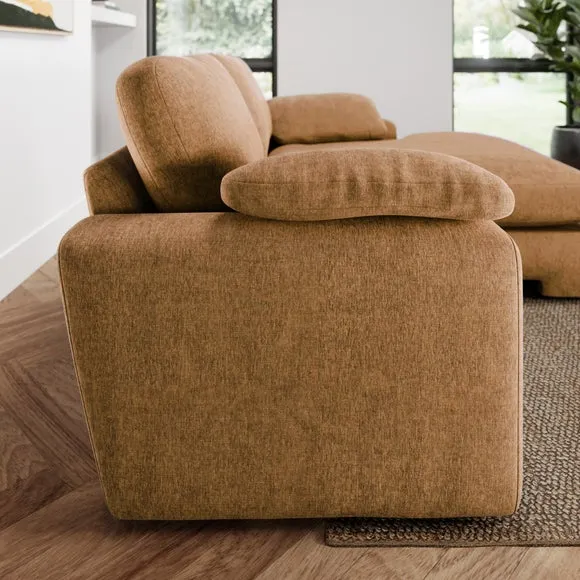 Magnus Vintage Soft Chenille Corner Chaise Sofa 2