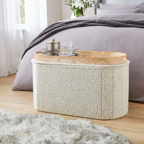 Kristen Lozenge Ottoman with Tray 2