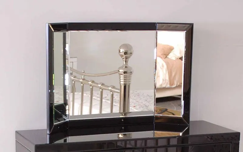 ELLY Black Glass Triple Folding Mirror