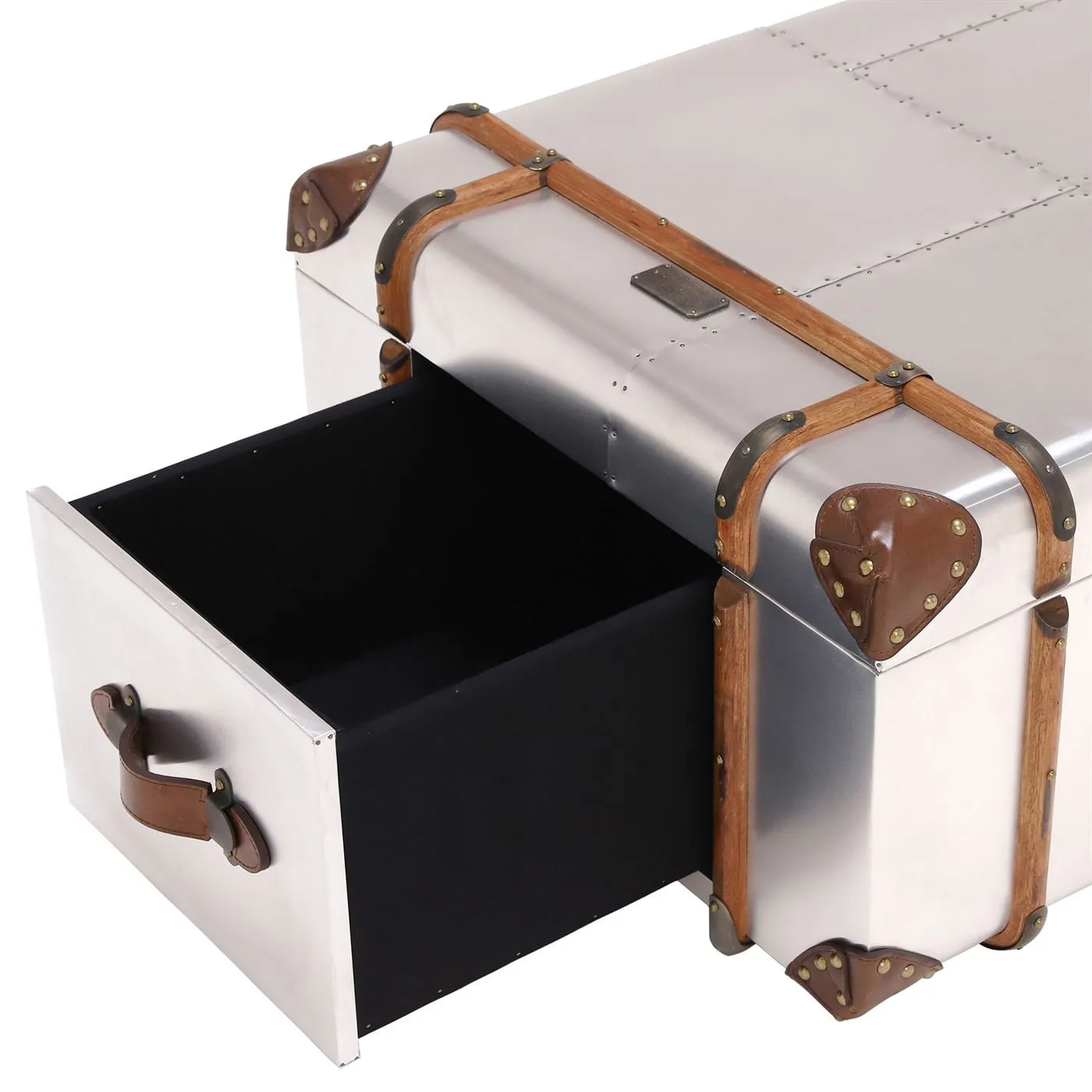 Timothy Oulton Globetrekker Coffee Table Large, Silver Metal | Barker & Stonehouse 4
