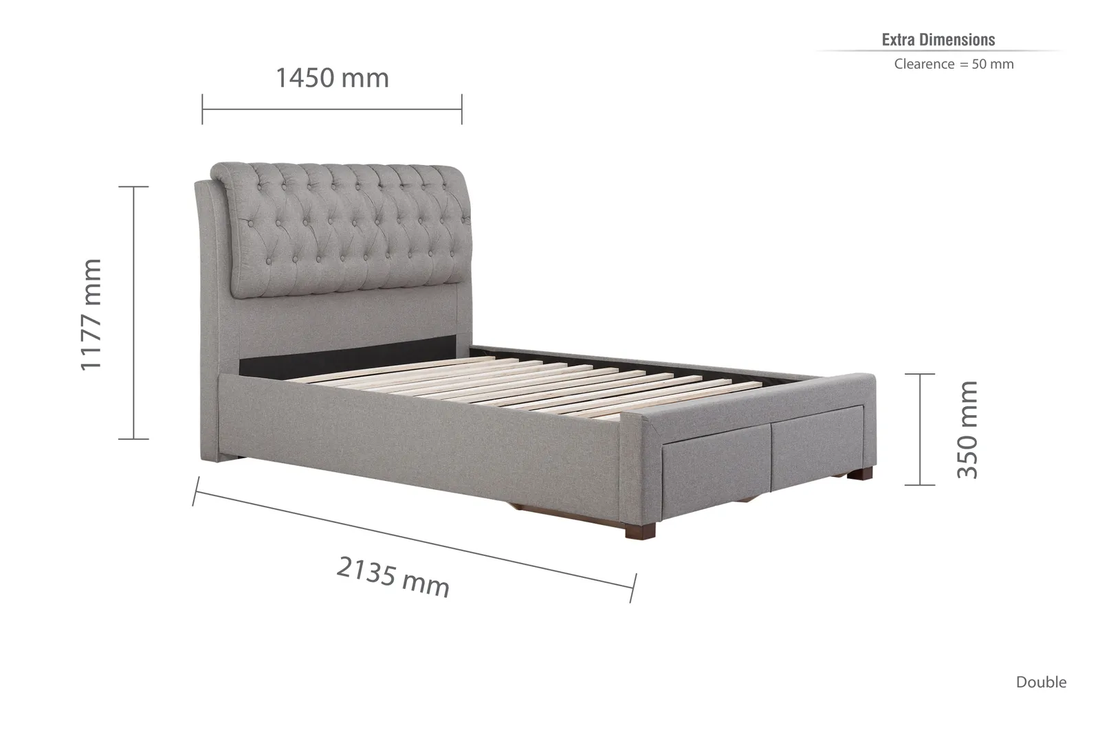 Birlea Valentino Bed in Grey 6