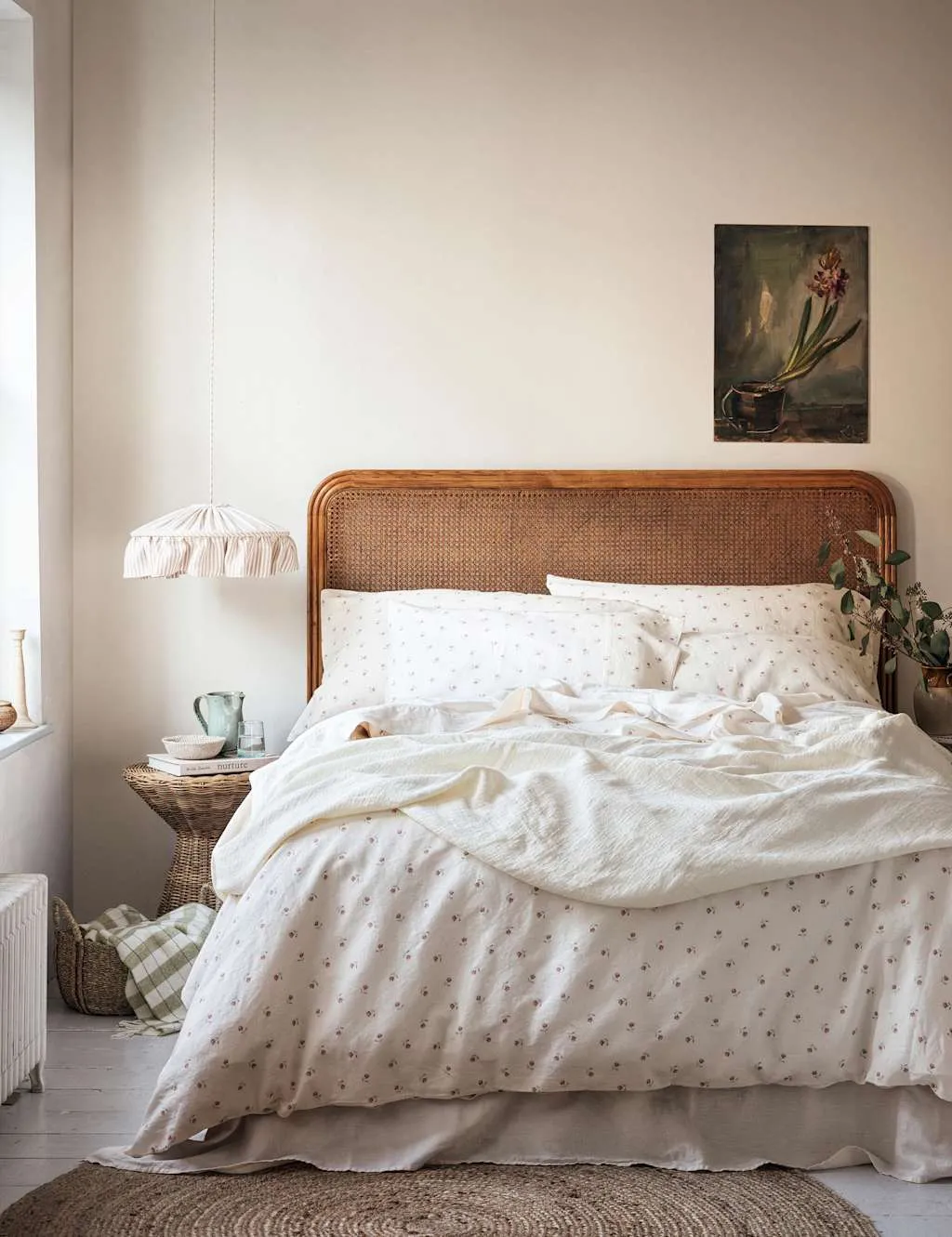 Piglet In Bed Linen Rich Floral Duvet Cover Pearl