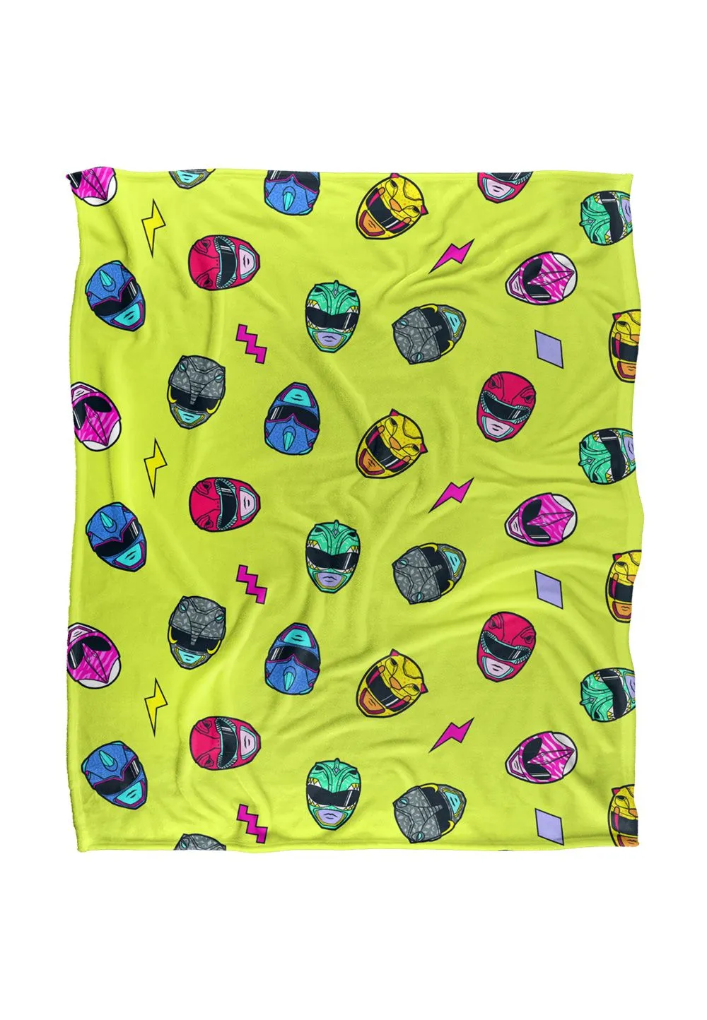 Power Rangers Helmet Pattern Silky Touch Super Soft Throw Blanket 152 X 127 cm in White