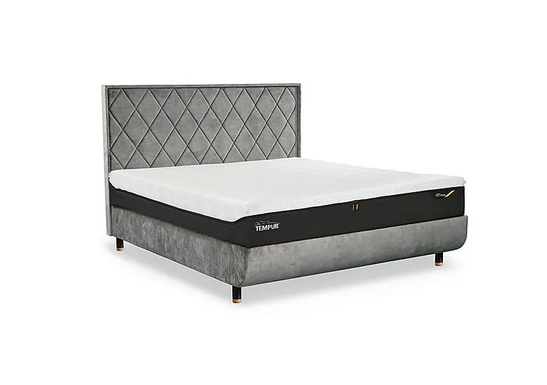 Arc Disc Bed Frame with Quilted Headboard - King Size - Natural Ash