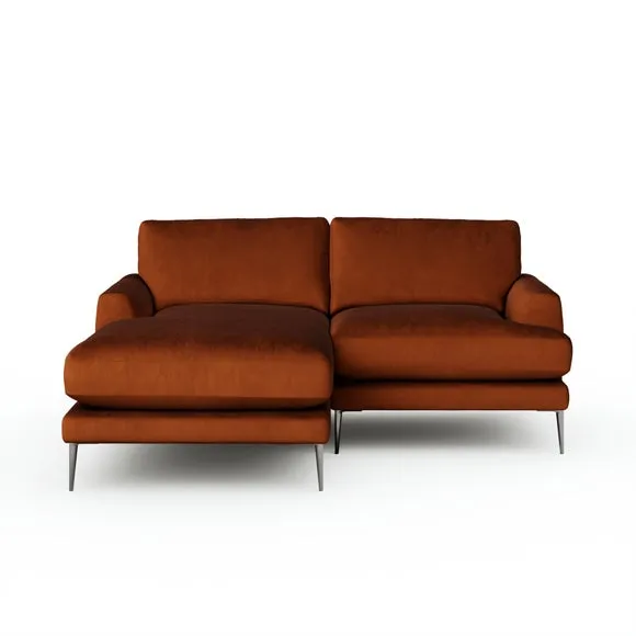Lawson Matte Plush Velvet Corner Chaise Sofa 6