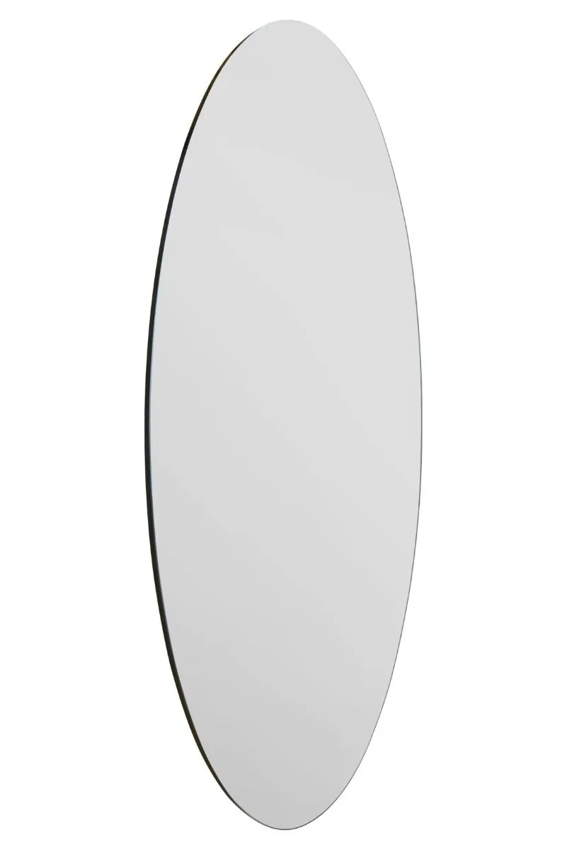 MirrorOutlet Frameless Oval Wall Mirror 47" X 20" (120x50CM) in Silver 6