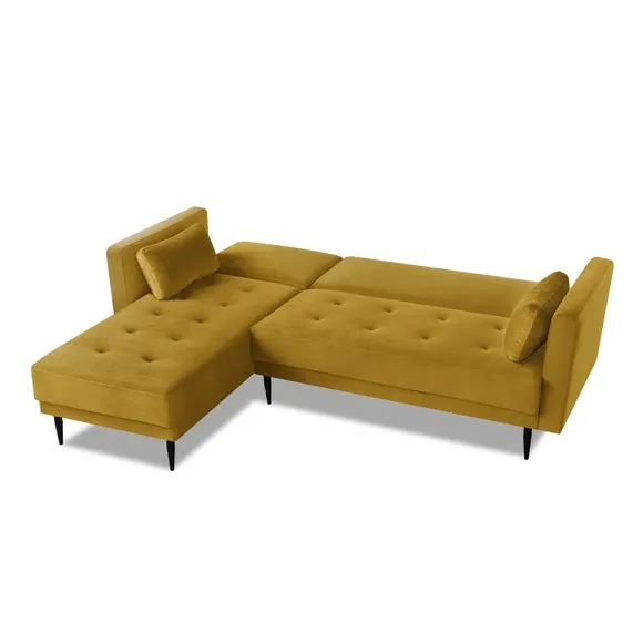 Selma Velvet Corner Double Sofa Bed 6