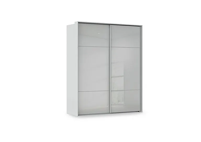 Haven 190cm 2 Door Slider Wardrobe with Glass Doors