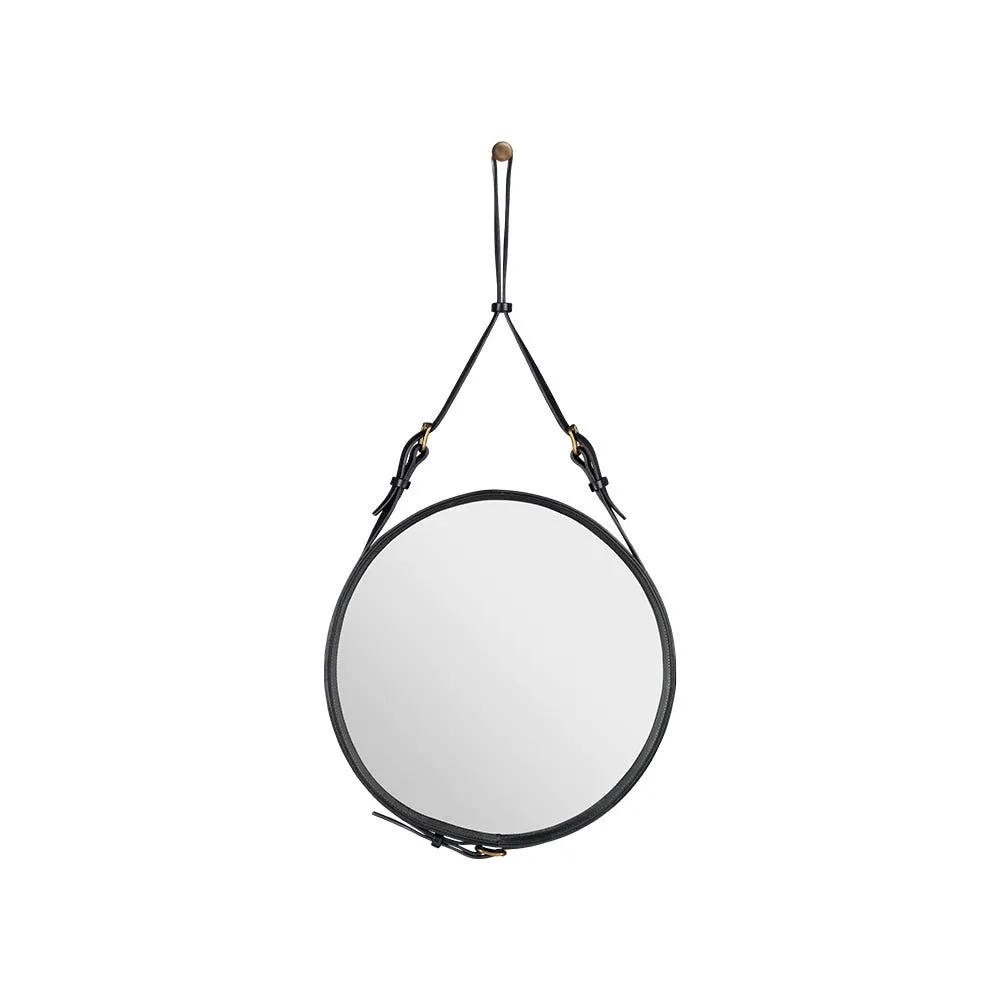 Gubi Adnet Circular Wall Mirror Ø45cm Black Leather 2