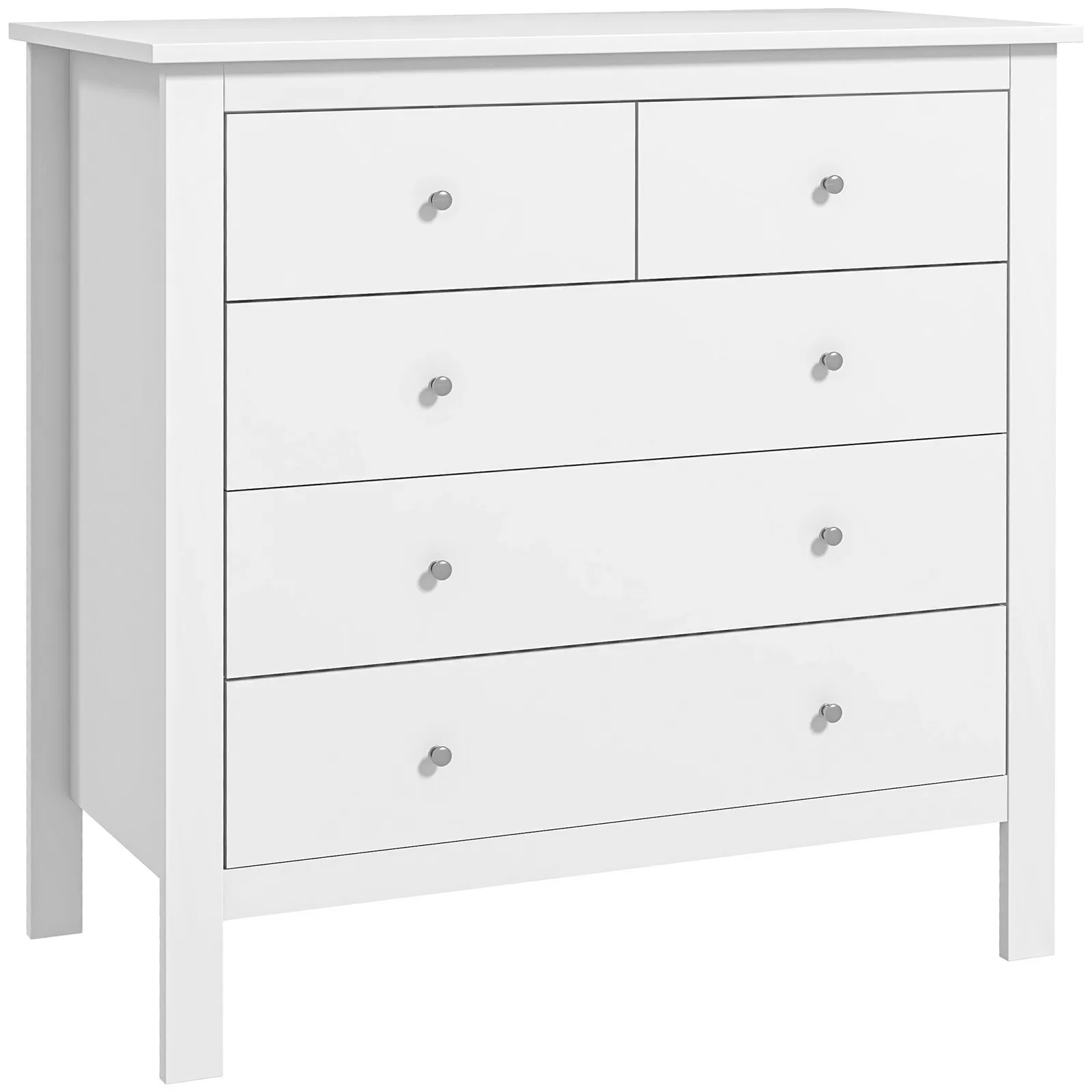 HOMCOM Chest of Drawers 5 Drawer Dresser for Bedroom Storage Cabinet in White 2