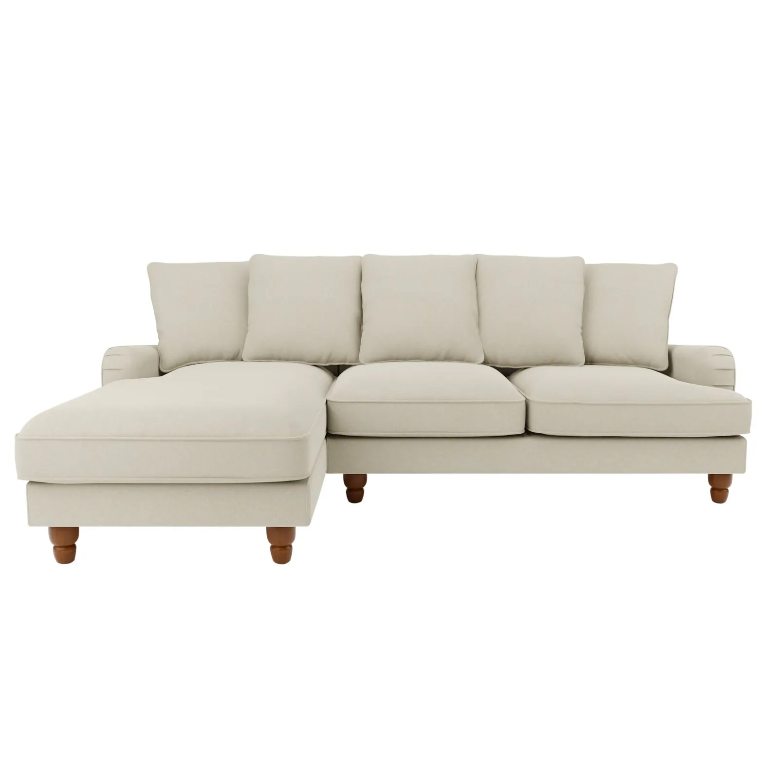Beatrice Scatter Back Fabric Left Hand Corner Sofa Brown