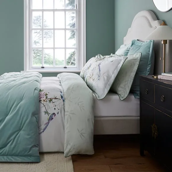 Dorma Burford Velvet Seafoam Bedspread 3