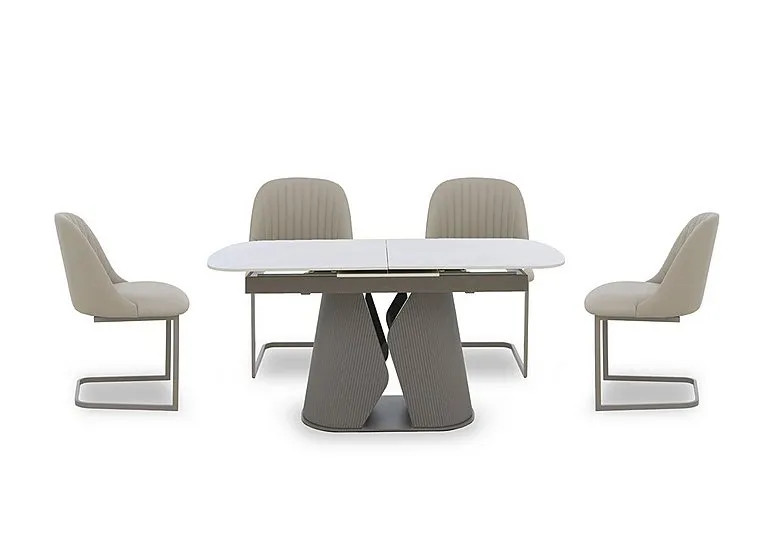Ivy Extending Dining Table and 4 Cantilever Chairs - 140-cm
