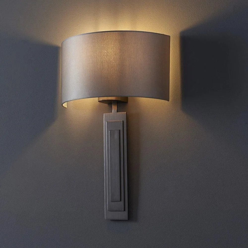 Netlighting 'OLBIA' Dimmable Stylish Contemporary Indoor Décor Fabric Wall Lamp in Brown 2