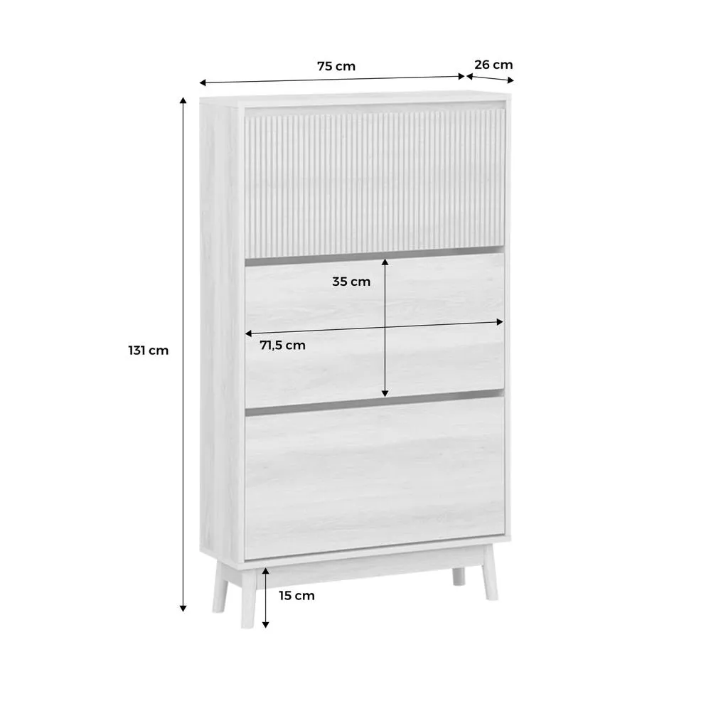 sweeek Wood 3-door shoe cabinet in Dark Brown 6