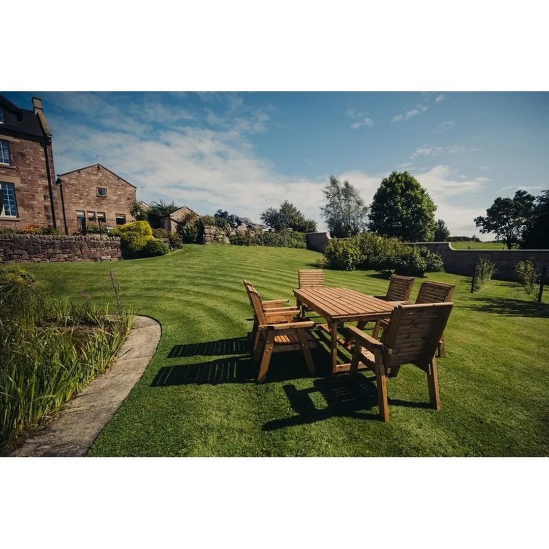 Churnet Valley Garden Furniture Ltd Valley 6 Seater Set 6XC - Timber - Minimal Assembly Required in Brown 2