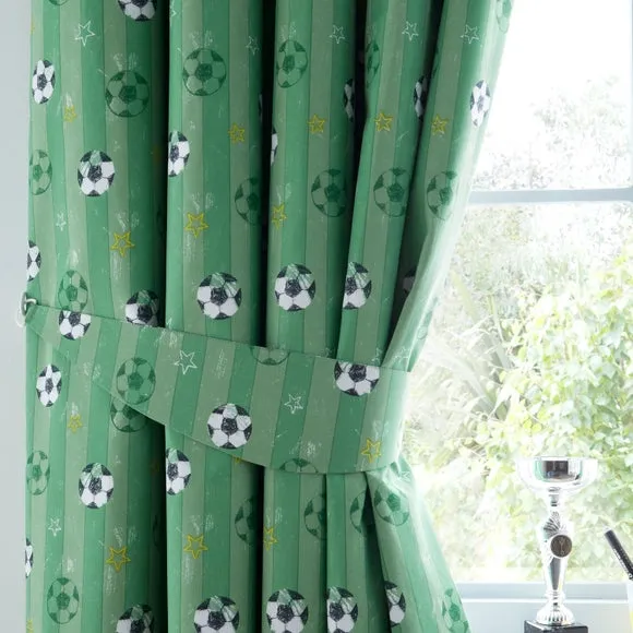 Football Pitch Blackout Eyelet Curtains 4