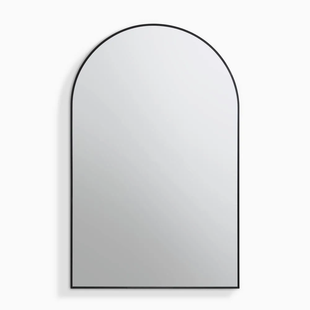 FurnitureboxUK Charlie Black Metal Large 110x70cm Ovemantle Arch Mirror 3