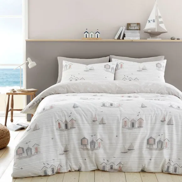 Fusion Beach Huts Duvet Cover and Pillowcase Set 1