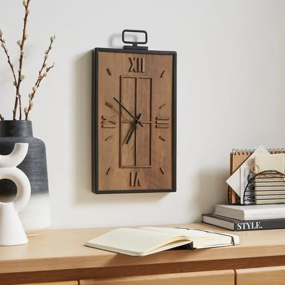 Fulton Industrial Rectangular Wall Clock 1