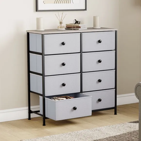 Return - Maye 8 Drawer Fabric Chest, Grey 2