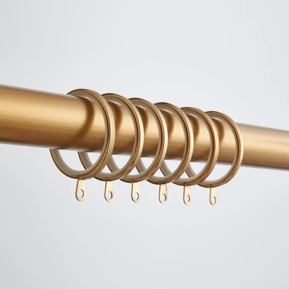 Pack of 6 Flat Lined Curtain Rings