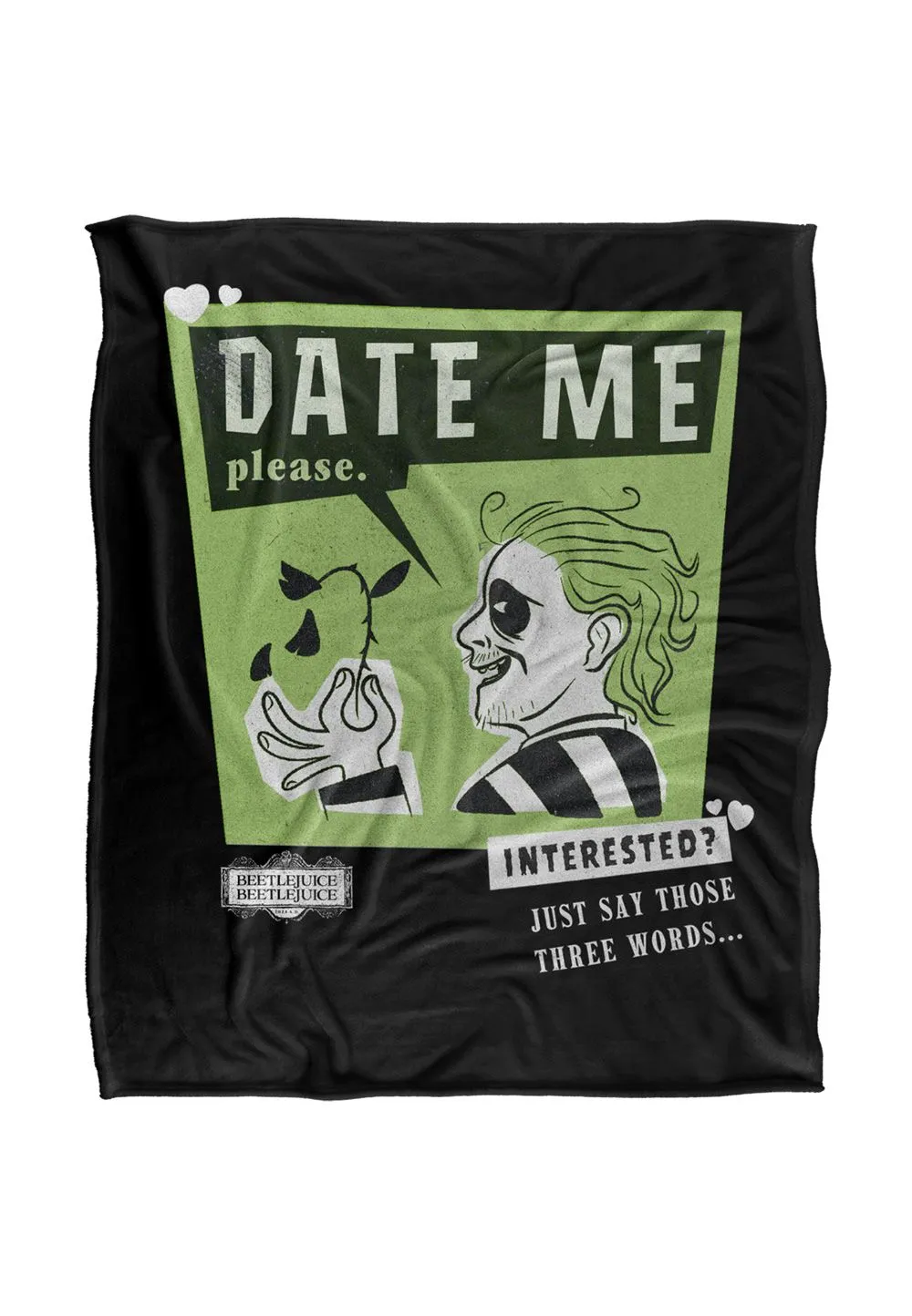 Warner Brothers Beetlejuice 2 50x60 Date Me Silky Touch Super Soft Throw Blanket in White