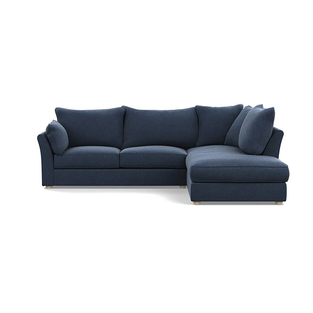 Heal's Tailor Right Hand Facing Corner Sofa Boucle Indigo Natural Feet 1
