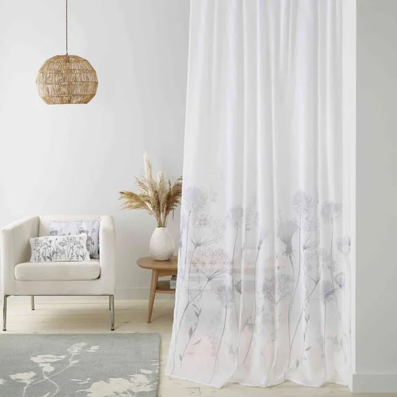 Catherine Lansfield Meadowsweet Floral Slot Top Voile Panel 3