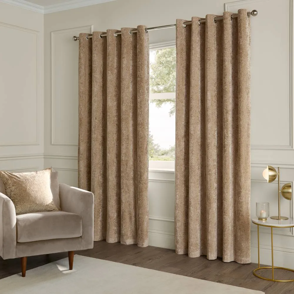 Paoletti Lustre Crushed Velvet Cushion in Light Beige 5